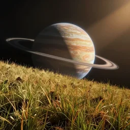 Planetary system, concept art, low angle, high detail, warm lighting, volumetric, godrays, vivid, beautiful, trending on artstation, by Jordan grimmer, huge scene, grass, art greg rutkowski