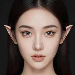 a beautiful portrait, dark background, gorgeous girl, professionally retouched, soft lighting, realistic, smooth face, beautiful alien eyes, elf ears, wide angle, sharp focus on the eyes, 8 k high definition, insanely detailed, intricate, elegant, beautiful, art by artgerm and wlop