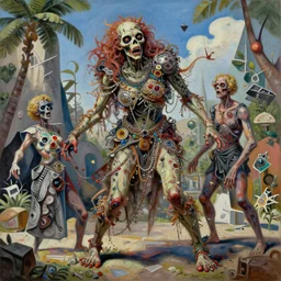 wafture, sensual, flashy and elaborate detailed intricate amazing photorealistic painting of zombie on a summers day, by umberto boccioni and john frederick kensett. trending on artstation. unreal engine. photorealistic