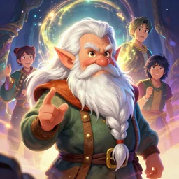 a dwarf with long white braided beard, magical, bright, colorful, fantastic lighting, amazing details, 4 k uhd, illustration by stephanie brown and mingchen shen and ilya kuvshinov, artstation, pixiv, concept art,
