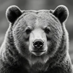 a black and white image of a bear's head, an album cover by Yasutomo Oka, reddit contest winner, sots art, official art, black background, wallpaper