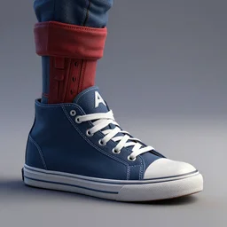 sneakers of captain america by tim burton, view from the side, render, cinema 4 d, octane render