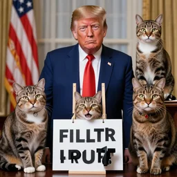 cats protesting to donald trump