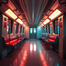 empty subway train interior wallpaper 3 d pixar disney digital cgi rtx hdr painting bioluminance alena aenami artworks in 4 kby jesper ejsing, feng zhu and loish beeple, by thomas kinkade 2 2 2 2