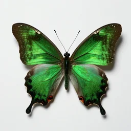 a green butterfly in hell