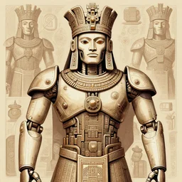 overdetailed maximalist illustration of a futuristic inca robot god by dracko velasco featuring paul lewin, in the style of chris dyer. vectorgraphic illustration. 8 k 3 d shaded. polished. extremely ornated. visionary fractal art by salviadroid in the background. intricate.