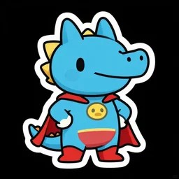 cute miss mascot crocorible crocorible krookodile super hero sticker art, cronobreaker, beeple game icon