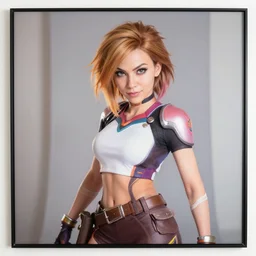 portrait of lindsey pelas as d. va from overwatch, by charlotte grimm, natural light, detailed face, canon eos c 3 0 0, ƒ 1. 8, 3 5 mm, 8 k, medium - format print, full body shot
