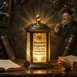 wizard, radio box, desk, tome, oil painting by Rembrandt