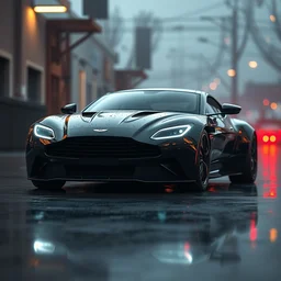 aston martin db 1 1 with cyberpunk design elements, realistic, artstation, car design, octane, unreal engine