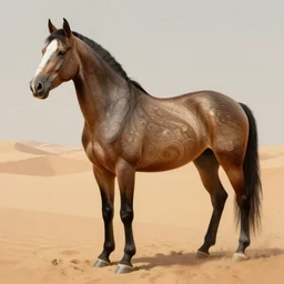 horse standing in desert, intricate, elegant, highly detailed animal, digital painting, artstation, concept art, smooth, sharp focus, illustration, art by artgerm, bob eggleton, michael whelan, stephen hickman, richard corben, wayne barlowe, trending on artstation and greg rutkowski and alphonse mucha, 8 k