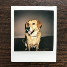 talking dog, surreal, polaroid