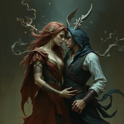 you and me doing the dangers of time and life wanting not really and not hidden that's love, geral brom, artstation - n 4