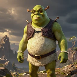 Super Saiyan Shrek, hyper-detailed