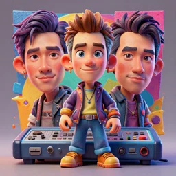 stylish colourful caricature - 3 d vfx art - of an mpc 2 0 0 0 xl, art style by james jean & hsiao - ron cheng, character concept art, unreal engine render, digital illustration, sharp, intricate detail, volumetric light, ray tracing, soft light, claymation style, symmetric, acrylic on canvas, pinterest, artstation, behance,