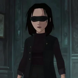 trinity character controversial scene from the matrix, digital fanart, censored, full hd