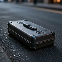 Proton pack laying on city street, photorealistic, hyper realism, dramatic ambient lighting, cinematic, high detail, 8k, octane render, depth of field