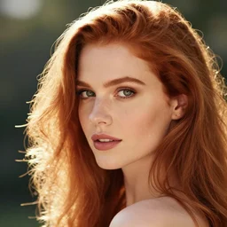 beautiful redhead woman, Photography, Glamor Shot, Portrait, 35mm, Closeup, backlight