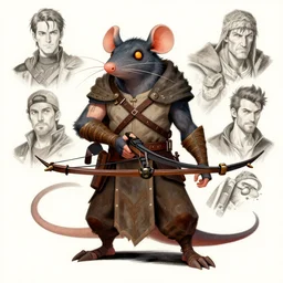 rat warrior with a crossbow by Stanley Artgerm Lau, WLOP, Rossdraws, James Jean, Andrei Riabovitchev, Marc Simonetti, tranding on artstation