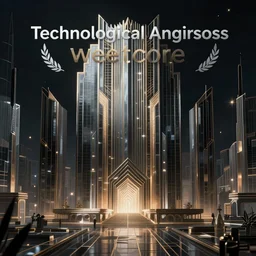 Technological Anguish, wetcore, cyberpunk, Art-deco, digital art