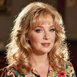 young Dolly Parton portrait, posterized, floral, retro