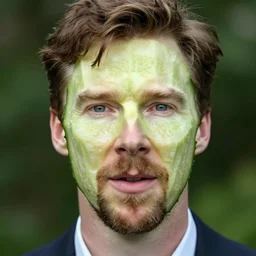 benedict cumberbatch's face carved into a cucumber, ultra hd