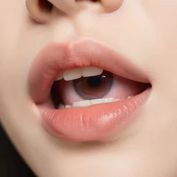 close up photo of female mouth with eye inside, 4 k, high quality, perfect details, sharp, 5 0 mm lens
