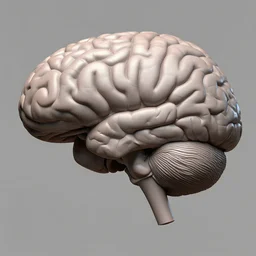 a computer generated image of a human brain, an ambient occlusion render by Damien Hirst, zbrush central, generative art, rendered in cinema4d, zbrush, ambient occlusion