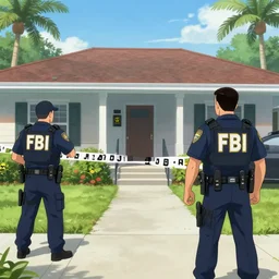 florida mans home raided by fbi for stealing nuclear codes in anime style