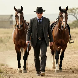 gunslinger walking with his horse by frank miller