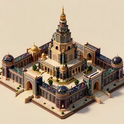 isometric rpg video game, 3 d, a beautiful massive university built of deep colored marble and obsidian, islamic and mayan inspired architecture, hyper detailed, archviz, hyper realism, rendered in octane, 8 k, dramatic lighting, rpg concept art