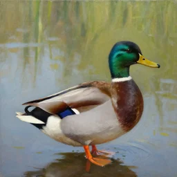 a duck on the prowl oil painting cricorps