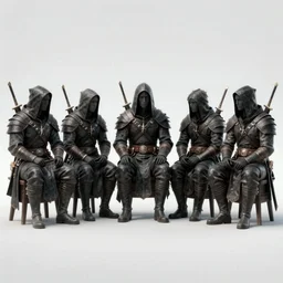 a group of hunter from bloodborne sitting next to each other in a room, retrofuturism, concept art by yoshiyuki tomino, behance contest winner, toonami, redshift, official art