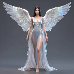a beautiful symmetrical  woman full body wearing a kaftan dress with translucent  wings  by alex gray and android jones , Karol Bak, Ayami Kojima, Amano , concept art, character design, fantasy,3D, 8k resolution