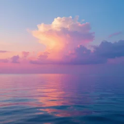 a magical sea in a lucid dream, calm water, vibrant colours