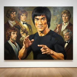 bruce lee, mural by dean cornwell, richard schmid, thomas moran, john william waterhouse, studio ghibli, donato giancola,