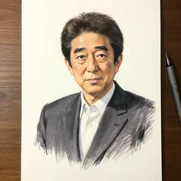 shinzo abe sketch by hayao miyazaki