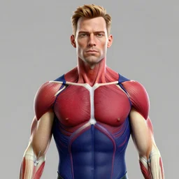 homelander, accurate anatomy, highly detailed, digital art, centered, portrait, colored vibrantly