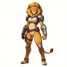 full body character portrait of a female anthro lioness fursona in gears of war, color page, tankoban, 4 k, tone mapping, doll, akihiko yoshida, james jean andrei riabovitchev marc simonetti, yoshitaka amano, h. hydrochaeris