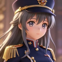 reis gremory anime girl with a military uniform, by range murata, artisanal art, magical trending on artstation, volumetric lighting, cute - fine - face, intricate detail, by murata range