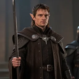 film still of a warhammer high elf henry cavill with elf ears dressed as a loremaster of hoeth in [ warhammer ] movie, cinematic lighting