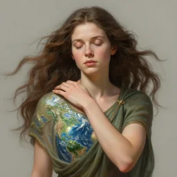 hyperdetailed windy portrait of gaia mother earth dreaming. by greg rutkowski, highly detailed, digital painting, artstation, smooth, sharp focus illustration, artstation hq. intricate, elegant, 8 k, unreal engine. art by wlop and artgerm and ayami kojima. dan mumford, tomokazu matsuyama, takato yamamoto