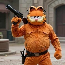 A still of Garfield as Rambo in Rambo First Blood (1982)