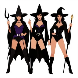 witches sabbath, burlesque psychobilly, rockabilly, punk, white background, vector art, illustration by frank frazetta