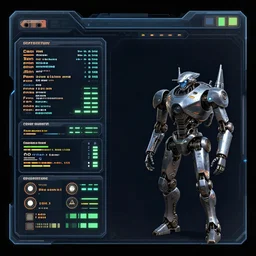 simple cyberpunk graphics user interface ( gui ) depicting operational controls of a mech robot in the style of alien isolation. design by mark coleran or jayse hansen ( 1 9 9 1 ). top of r / cassettefuturism