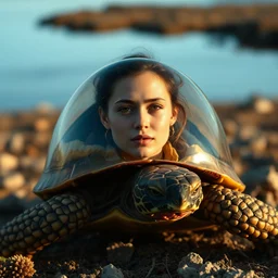 emma watson in a turtle shell, professional national geographic photograph