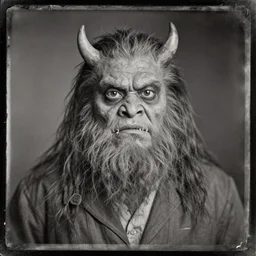 tintype photo of a monster