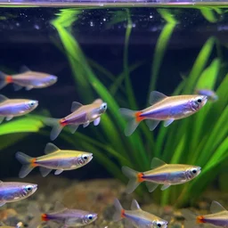 neon tetras in my new planted tank