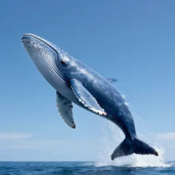 a blue whale falling from the sky