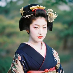 Portrait Photograph of a Japanese Geisha Fujicolor True Definition 400